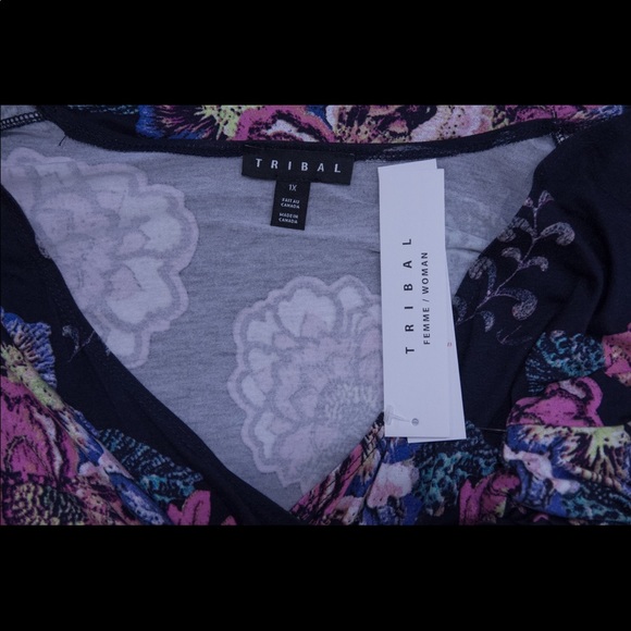 Tribal Dress Navy and Pink Size 1X & 2X NWT - Picture 7 of 8